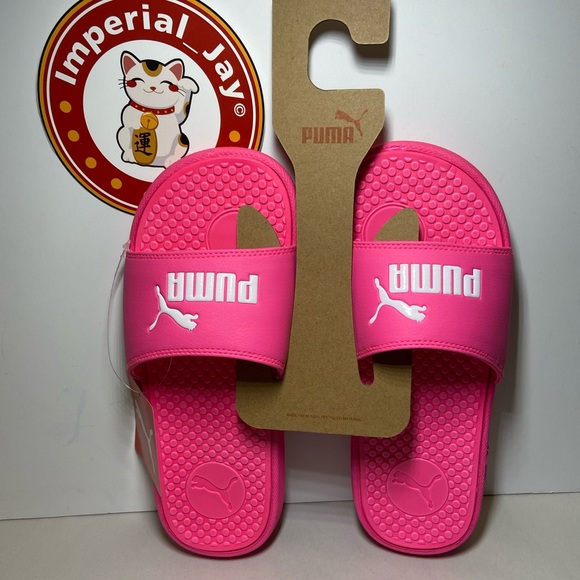 hot pink puma slides